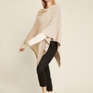 1305 Basic Poncho Beige