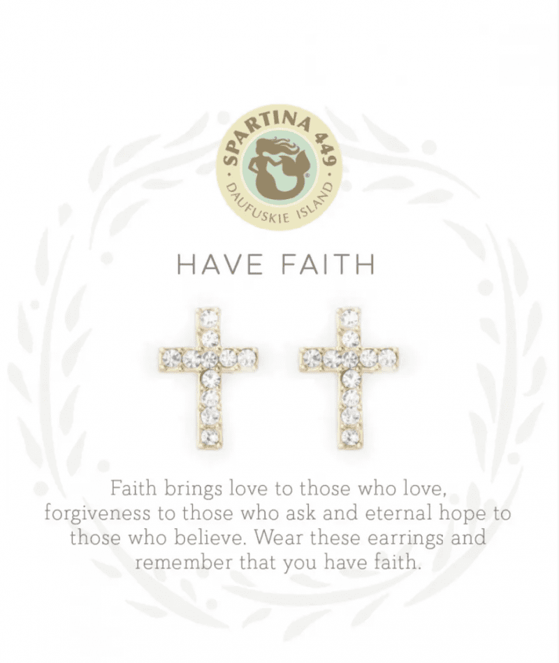 2382 Sea La Vie Have Faith GLD Earrings