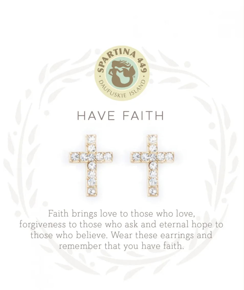 2382 Sea La Vie Have Faith GLD Earrings