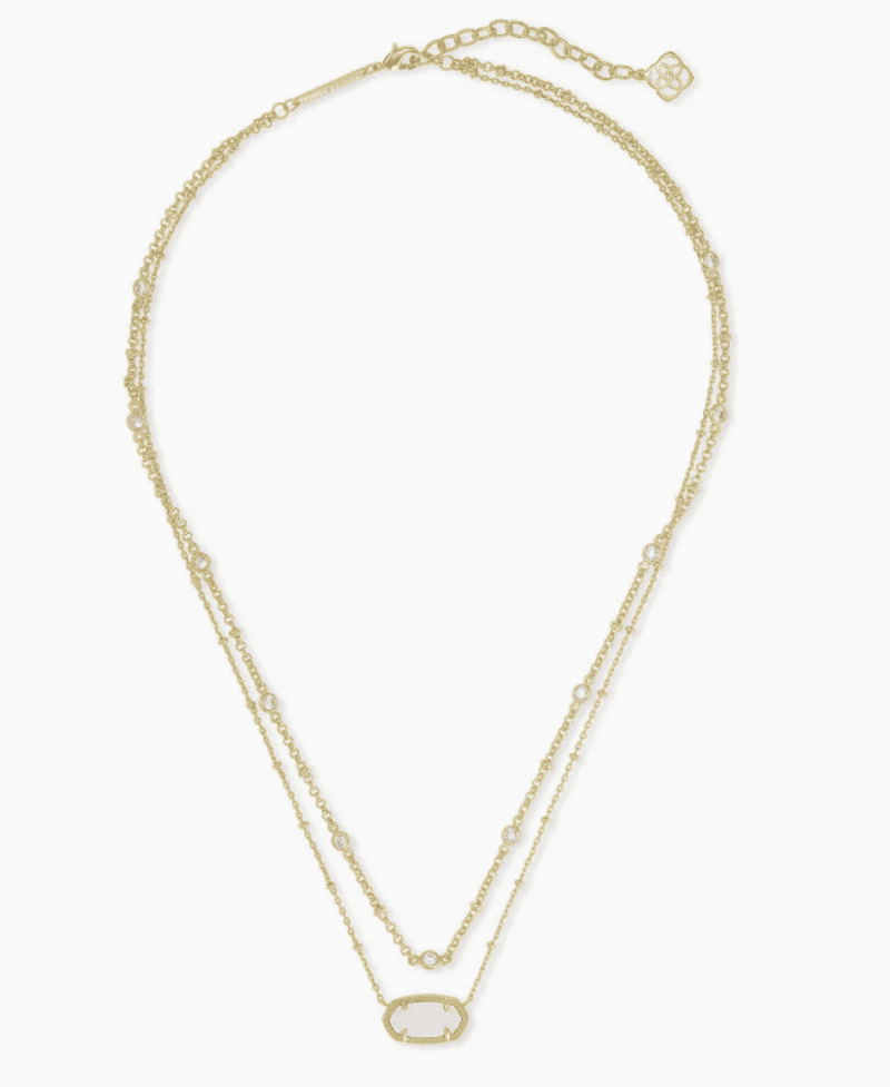 3487 Elisa Multi Neck GLD WHT Drusy