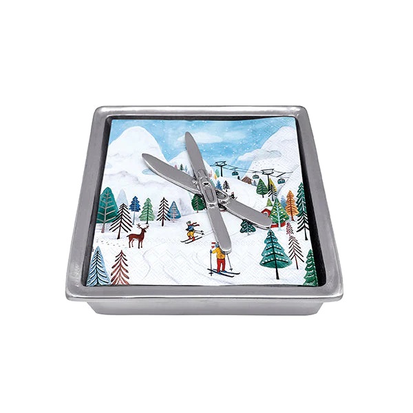 8313 Mariposa Crossed Ski Signature Napkin Box