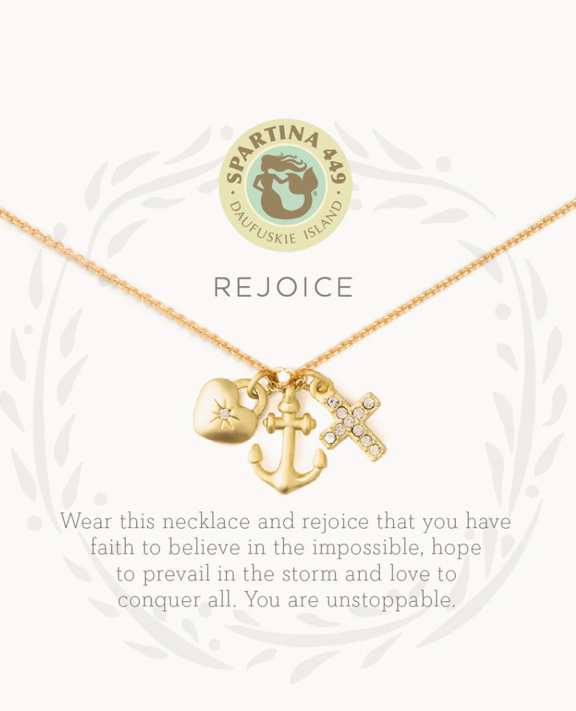 21435 Sea La Vie Rejoice Faith Hope Love Gold Necklace